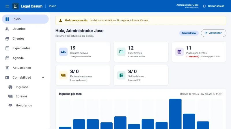 Legal Casum — sistema de gestión para estudios jurídicos